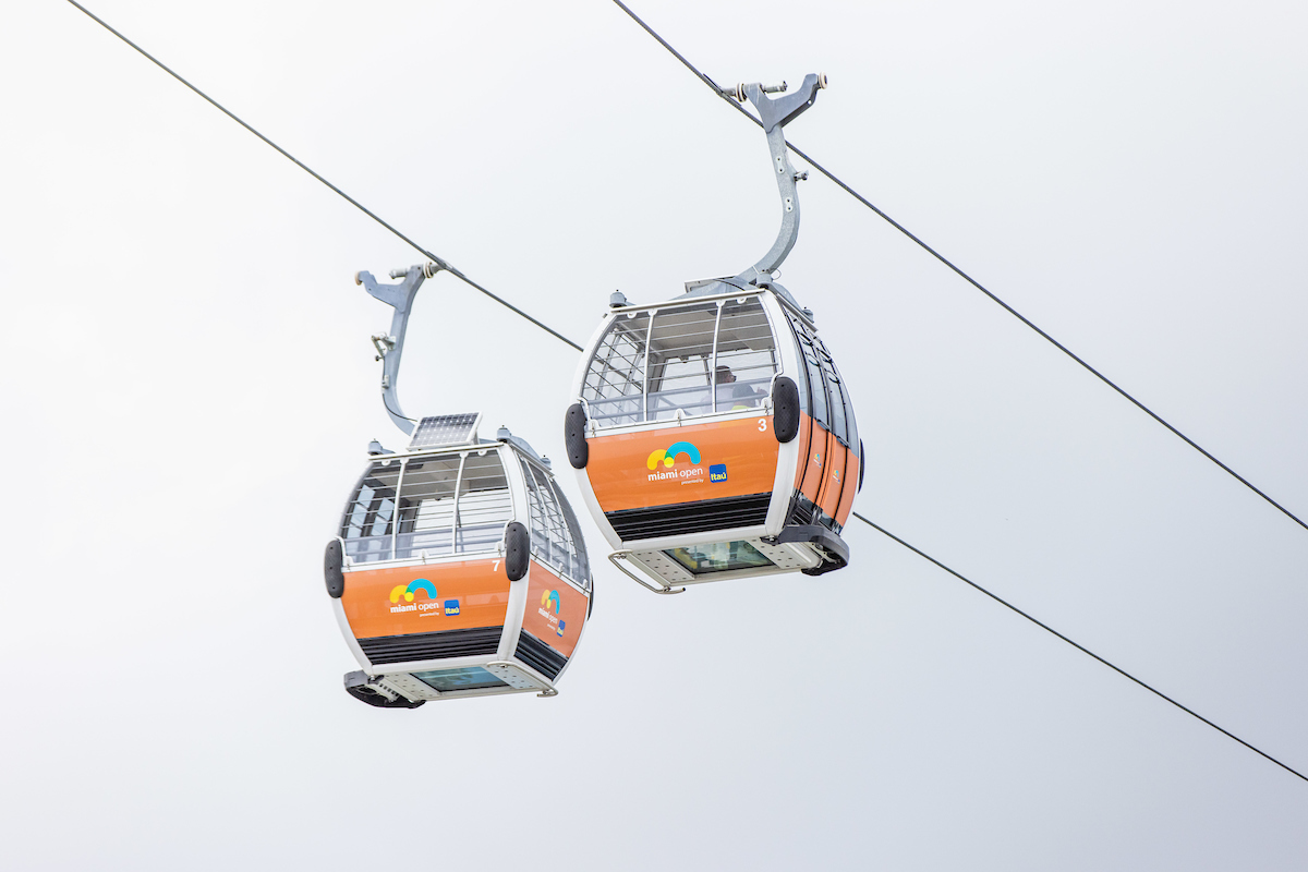 Gondolas during the Miami Open tennis tournament, Sunday, Mar. 19, 2023, in Miami Gardens, Fla. (Kevin Tubbergen/South Florida Stadium)